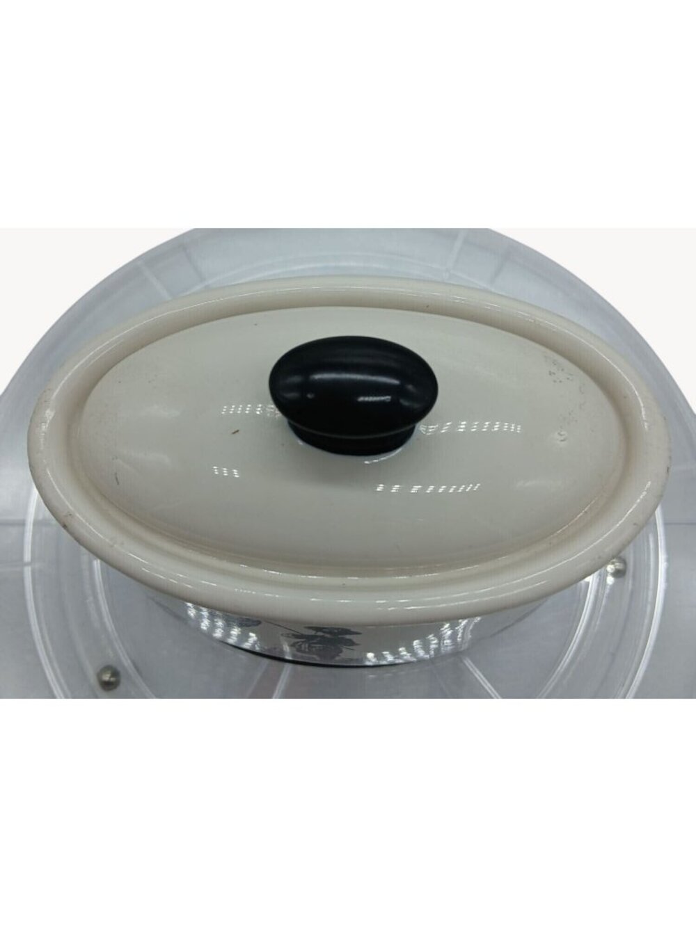 Vintage Waverly County Life Ceramic Lid Container Black White Toile Small Bath - Picture 9 of 16